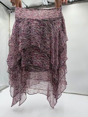 CALVIN KLEIN ASYMMETRICAL HEM SILK SKIRT Flowy Spring Summer Size 4